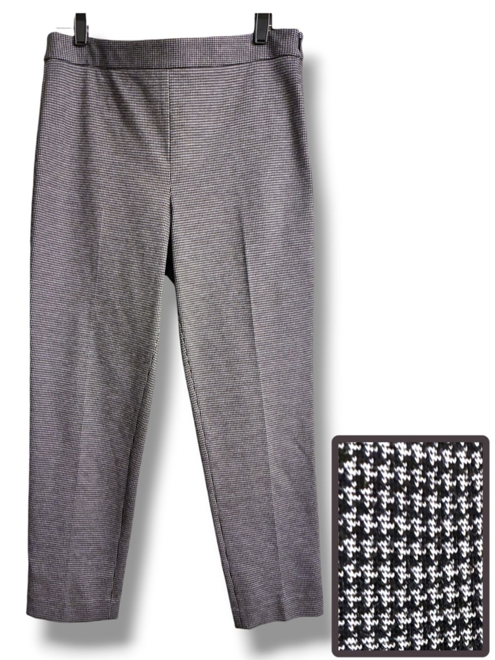 🩶 Talbots Petite 6P Houndstooth Ankle Pants Career Stretch NWT